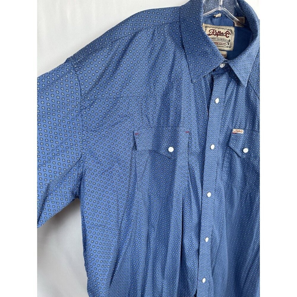 Rafter-C ProFlex45 Western Long Sleeve Pearl Snap - 2XL Blue Cross/X Design - Picture 3 of 12